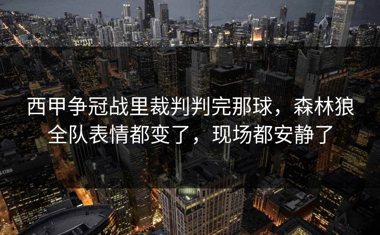 西甲争冠战里裁判判完那球，森林狼全队表情都变了，现场都安静了