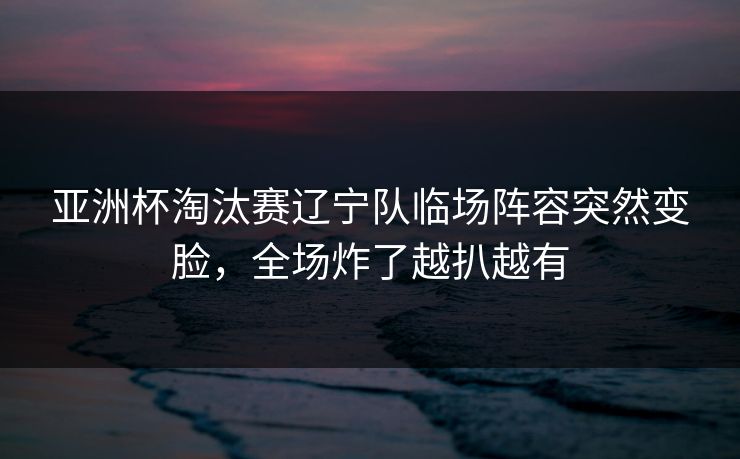 亚洲杯淘汰赛辽宁队临场阵容突然变脸，全场炸了越扒越有
