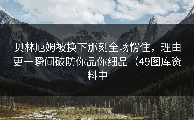 贝林厄姆被换下那刻全场愣住，理由更一瞬间破防你品你细品（49图库资料中