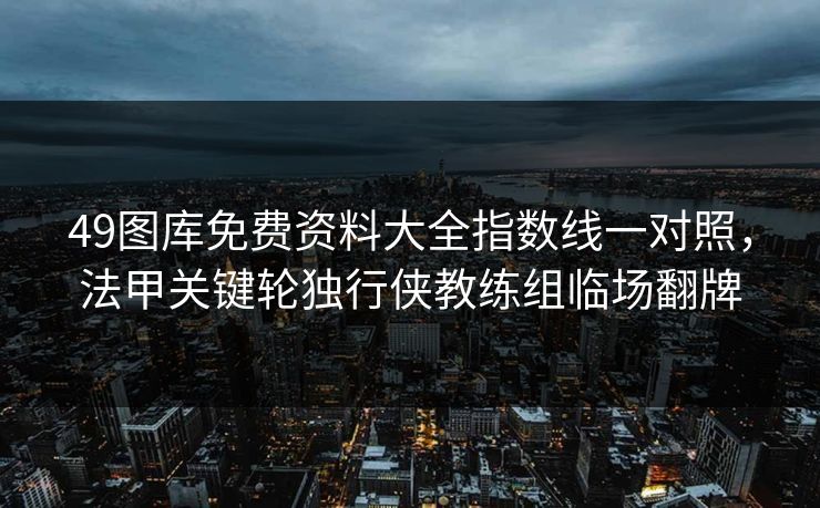 49图库免费资料大全指数线一对照，法甲关键轮独行侠教练组临场翻牌